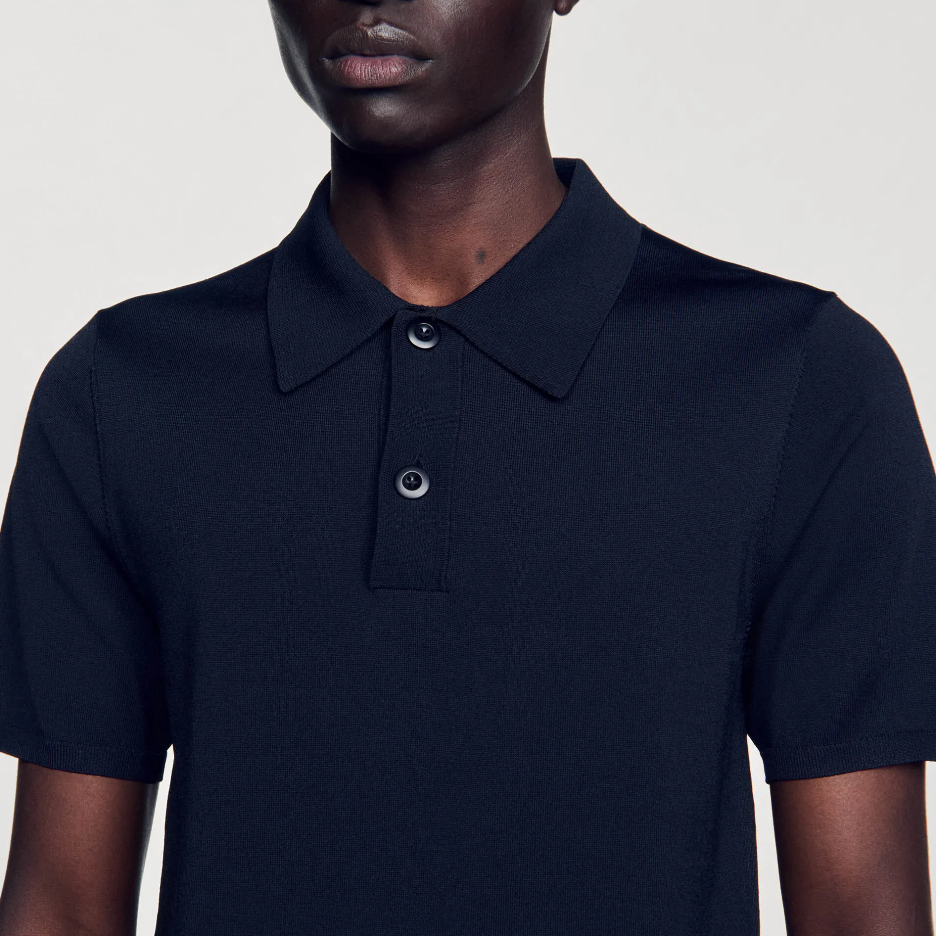 Homme SANDRO Polo En Maille à Manches Courtes