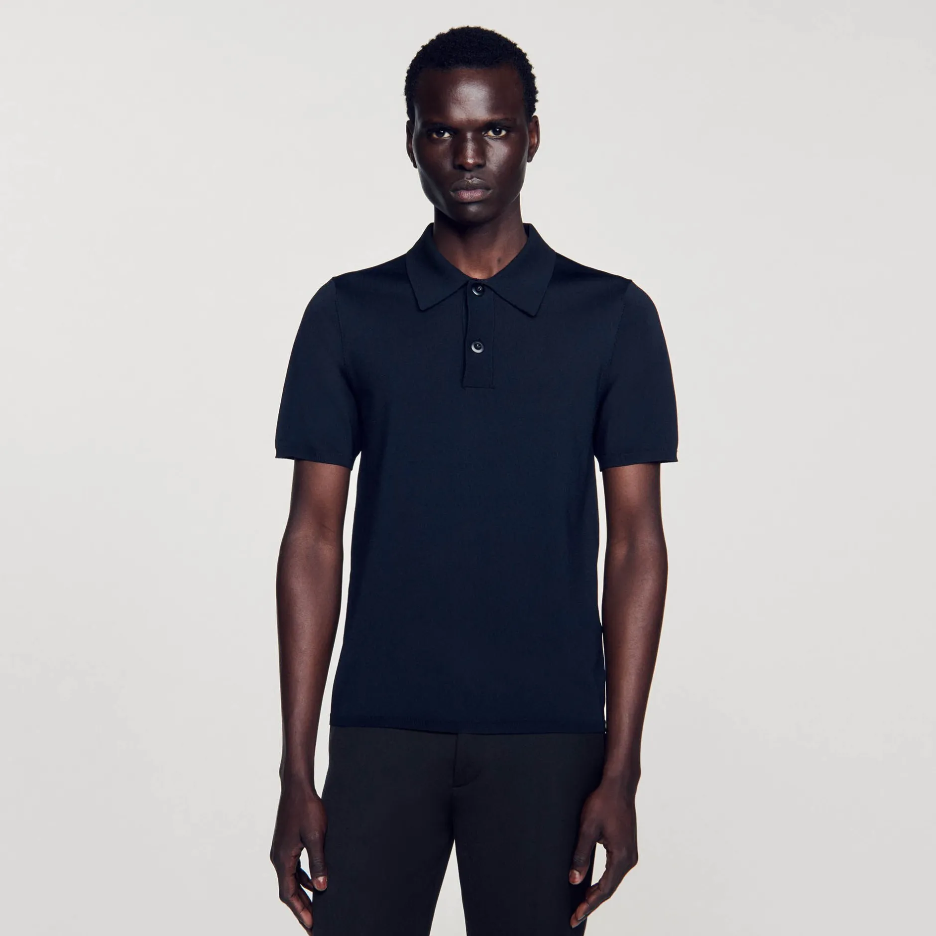 Homme SANDRO Polo En Maille à Manches Courtes