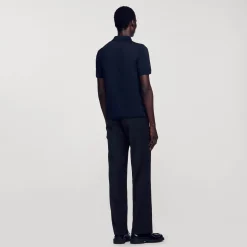Homme SANDRO Polo En Maille à Manches Courtes