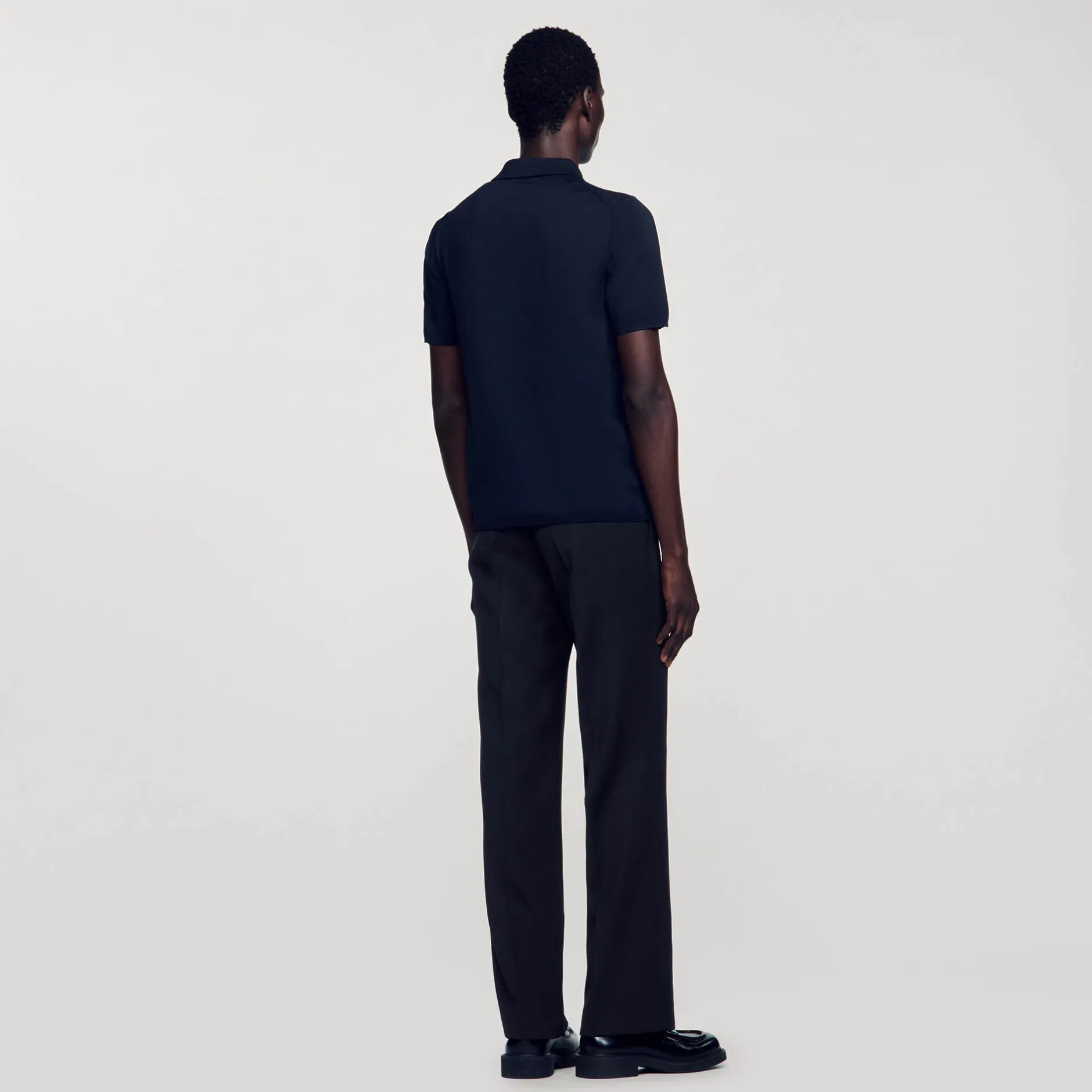 Homme SANDRO Polo En Maille à Manches Courtes