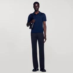 Homme SANDRO Polo En Maille à Manches Courtes