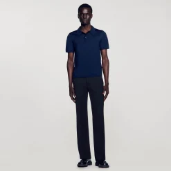 Homme SANDRO Polo En Maille à Manches Courtes