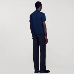 Homme SANDRO Polo En Maille à Manches Courtes