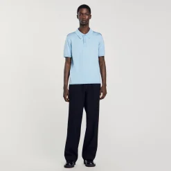Homme SANDRO Polo En Maille à Manches Courtes