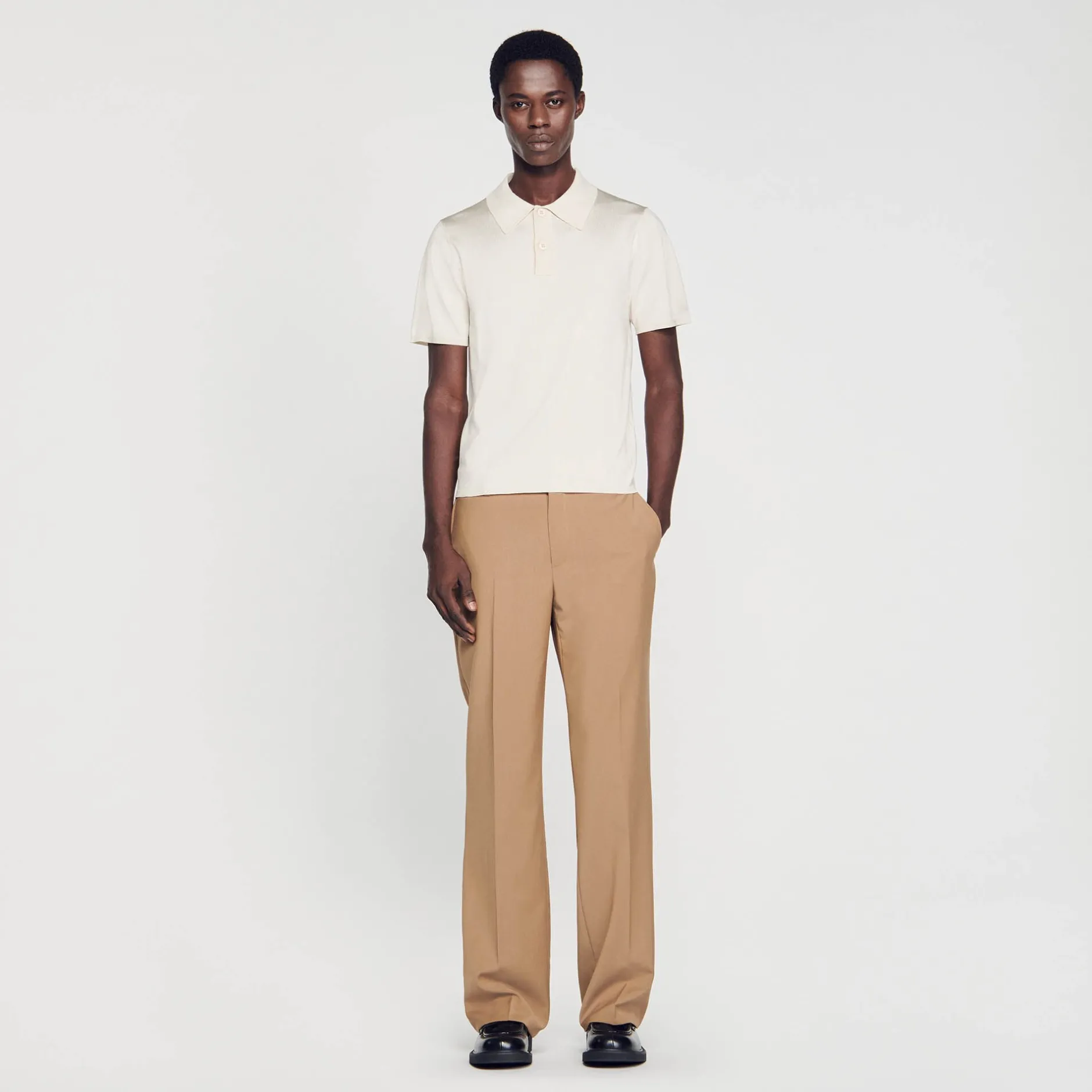 Homme SANDRO Polo En Maille à Manches Courtes