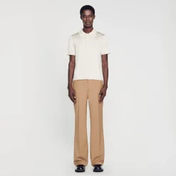 Homme SANDRO Polo En Maille à Manches Courtes