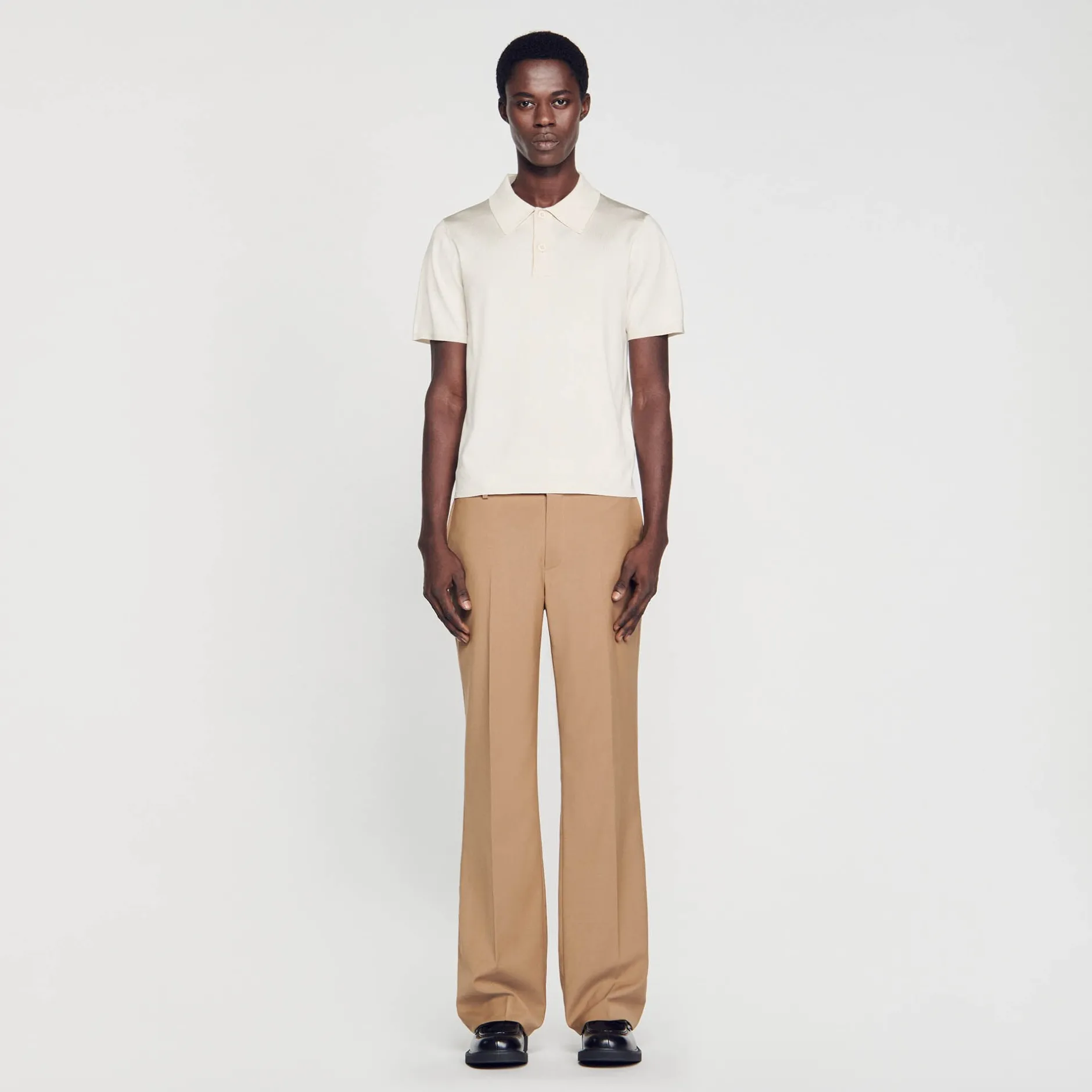 Homme SANDRO Polo En Maille à Manches Courtes