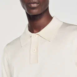 Homme SANDRO Polo En Maille à Manches Courtes