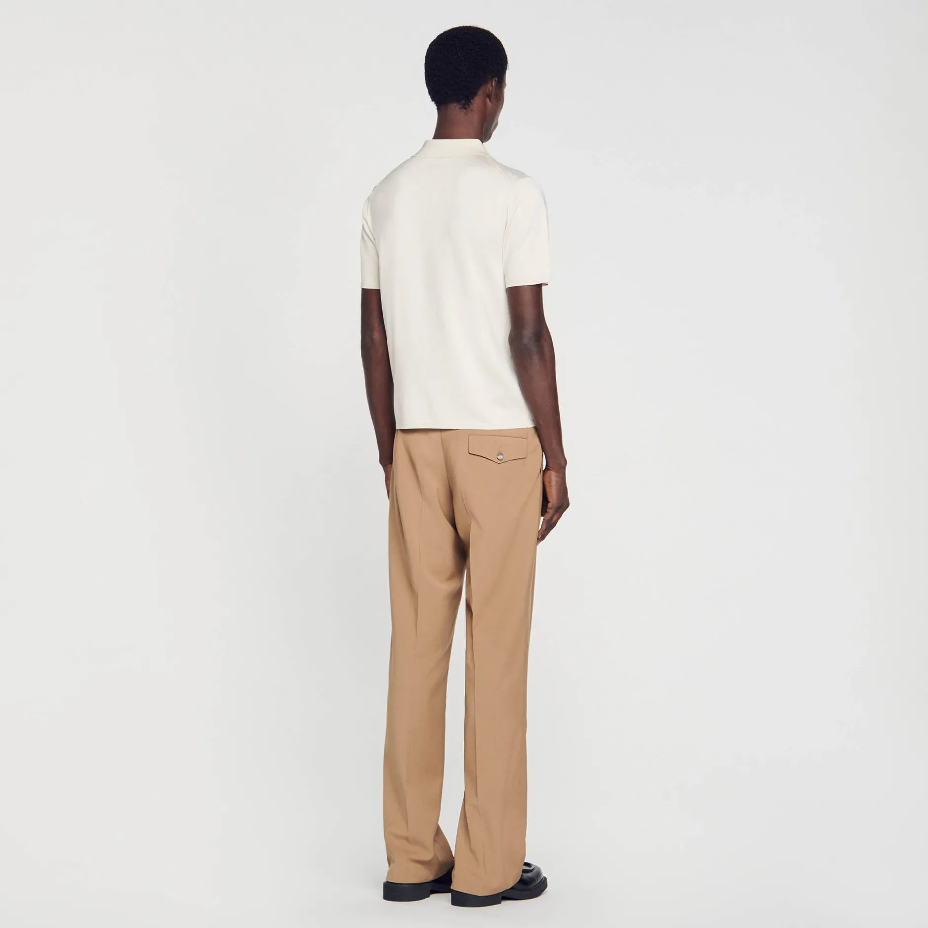 Homme SANDRO Polo En Maille à Manches Courtes