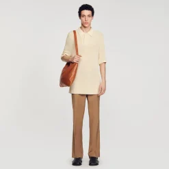 Homme SANDRO Polo En Maille Ajourée