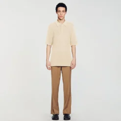 Homme SANDRO Polo En Maille Ajourée