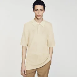 Homme SANDRO Polo En Maille Ajourée