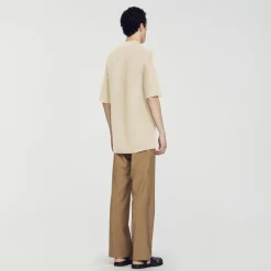 Homme SANDRO Polo En Maille Ajourée
