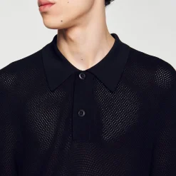 Homme SANDRO Polo En Maille Ajourée