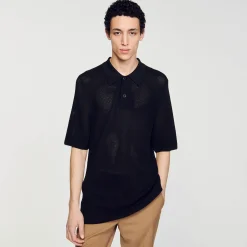 Homme SANDRO Polo En Maille Ajourée