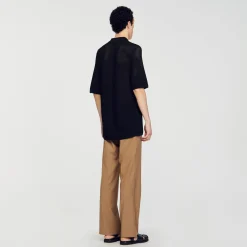 Homme SANDRO Polo En Maille Ajourée