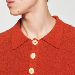 Homme SANDRO Polo En Maille Effet Bouclettes