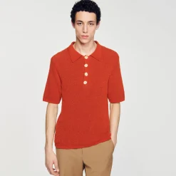Homme SANDRO Polo En Maille Effet Bouclettes