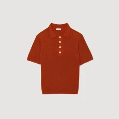 Homme SANDRO Polo En Maille Effet Bouclettes
