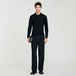 Homme SANDRO Polo En Maille Fine