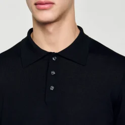 Homme SANDRO Polo En Maille Fine
