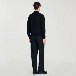 Homme SANDRO Polo En Maille Fine