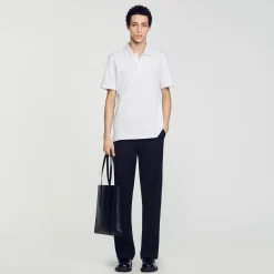 Homme SANDRO Polo Fleur En Coton