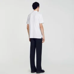 Homme SANDRO Polo Fleur En Coton