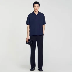 Homme SANDRO Polo Fleur En Coton