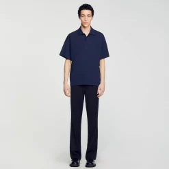 Homme SANDRO Polo Fleur En Coton