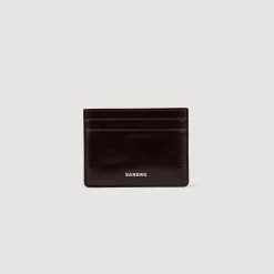 Femme SANDRO Porte-cartes En Cuir Glacé
