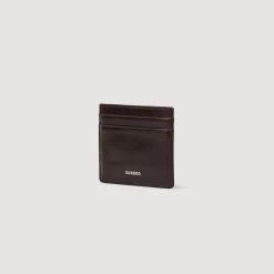 Femme SANDRO Porte-cartes En Cuir Glacé