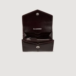 Femme SANDRO Porte-monnaie En Cuir Glacé