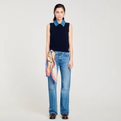 Femme SANDRO Pull à Col Amovible