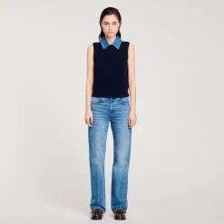 Femme SANDRO Pull à Col Amovible