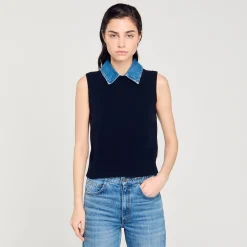 Femme SANDRO Pull à Col Amovible