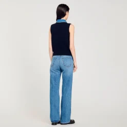 Femme SANDRO Pull à Col Amovible