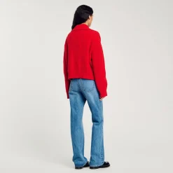 Femme SANDRO Pull à Col Boutonné