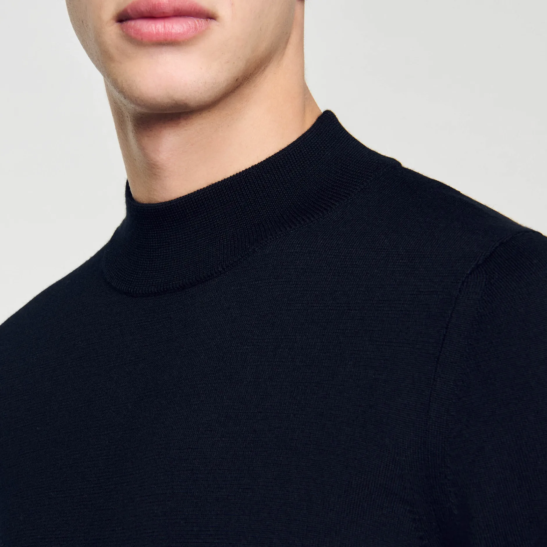 Homme SANDRO Pull à Col Cheminée