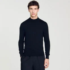 Homme SANDRO Pull à Col Cheminée