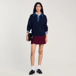 Femme SANDRO Pull à Col En Jean
