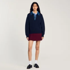 Femme SANDRO Pull à Col En Jean