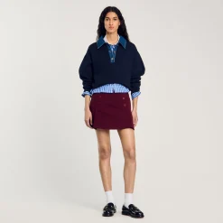 Femme SANDRO Pull à Col En Jean