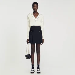 Femme SANDRO Pull à Col Polo
