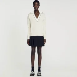 Femme SANDRO Pull à Col Polo