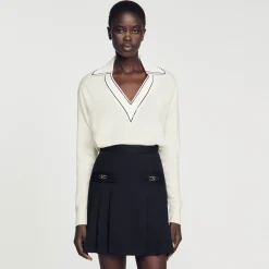 Femme SANDRO Pull à Col Polo