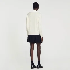 Femme SANDRO Pull à Col Polo