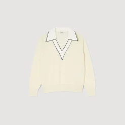 Femme SANDRO Pull à Col Polo
