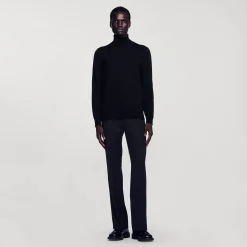 Homme SANDRO Pull à Col Roulé En Laine Homme