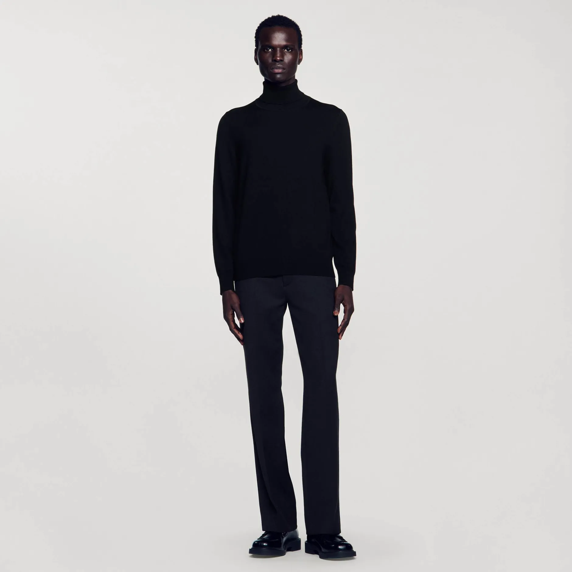 Homme SANDRO Pull à Col Roulé En Laine Homme